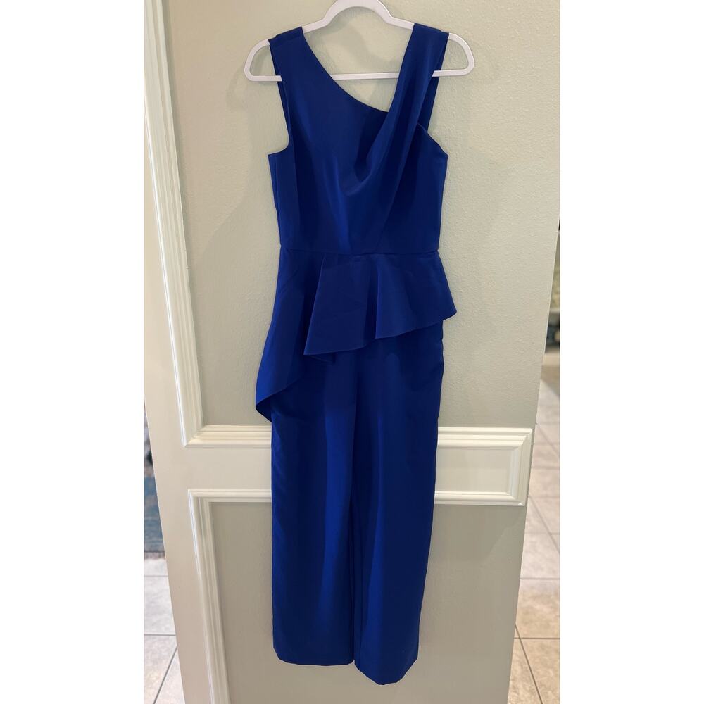 Alex Marie Blue Jumpsuit/Romper Sleeveless Wide Leg Ruffle Size 6 Classy